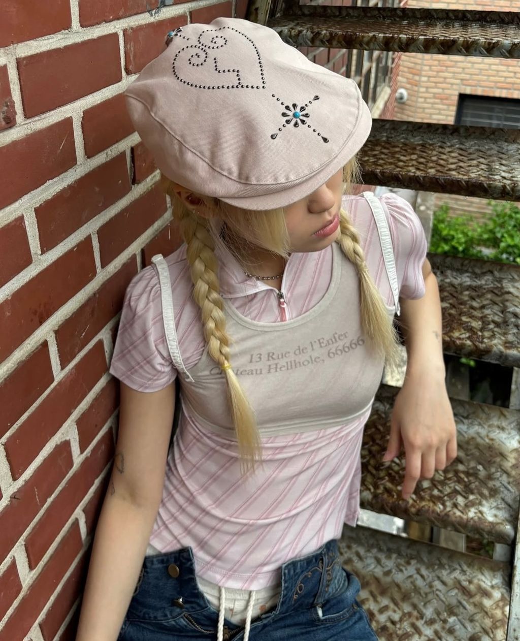 ★SCULPTOR★ Boho Stud Hunting Cap Dusty Pink SC25S618PK SCULPTOR BOHO STUD HUNTING CAP – Thewoorolls