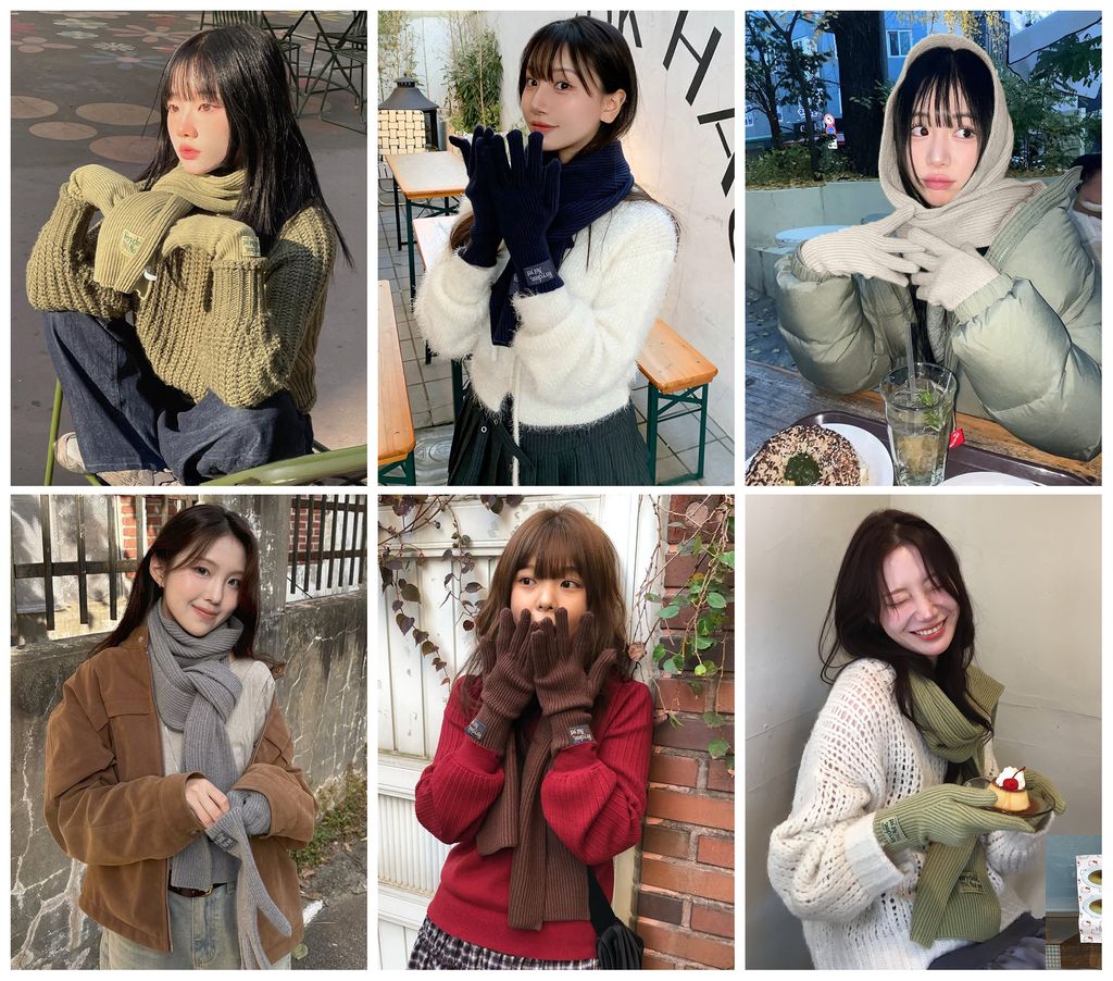 Verycolse Knit Muffler Gloves Set_user