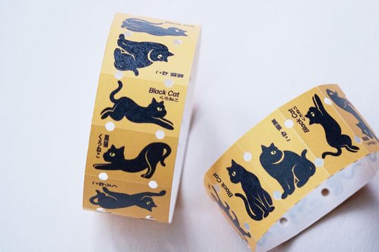 Black Cat Handfeel Paper Sticker Roll 黑貓小貼紙卷 | Lihaopaper