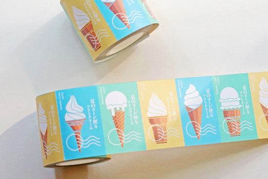 SUMMER CONE LETTER HANDFEEL PAPER STICKER ROLL 夏日甜筒信紙膠帶 | Lihaopaper
