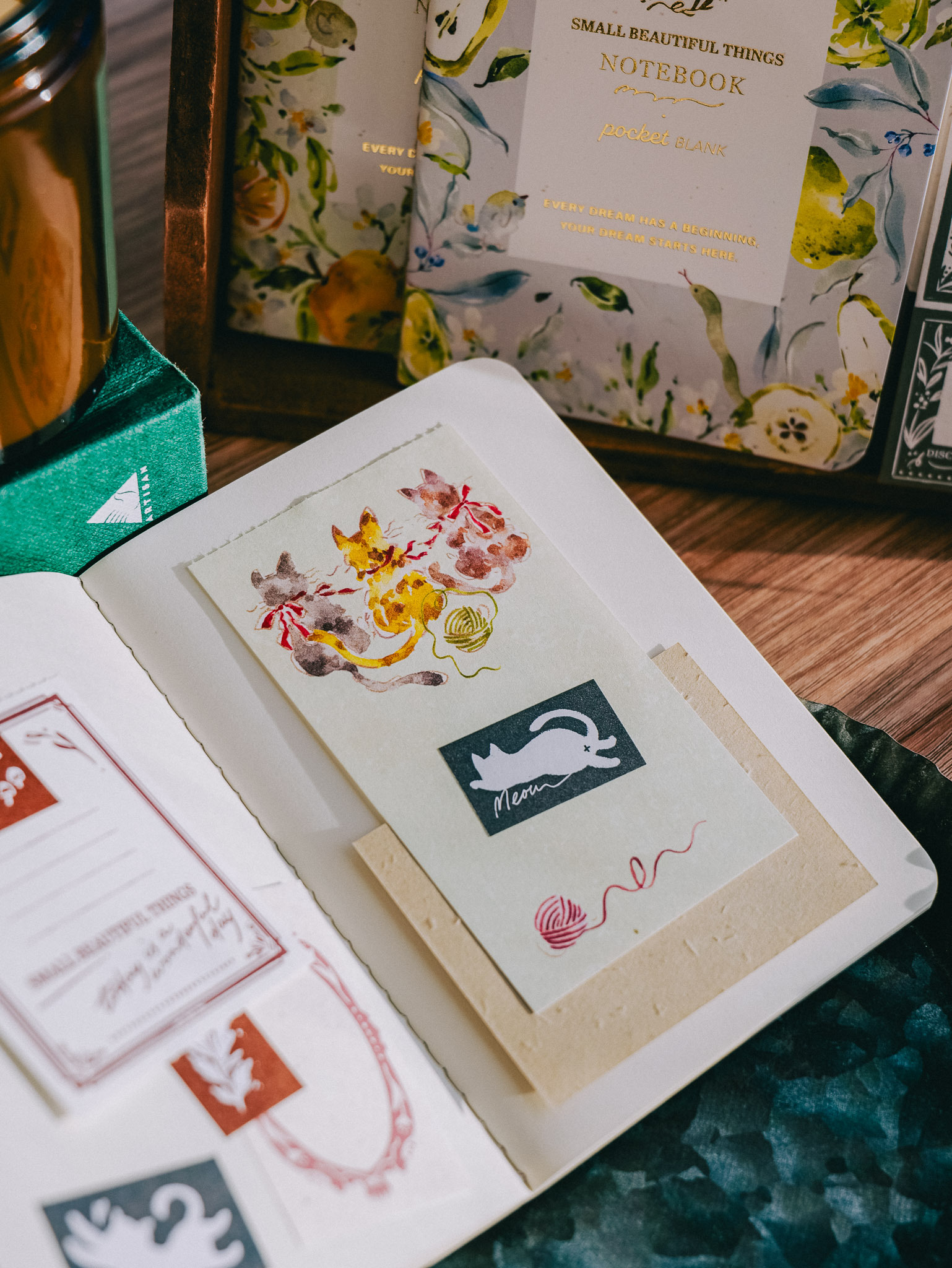 WNB-060-Gold-Foil-Passport-Notebook-Starry-Night-Star-Cat-6