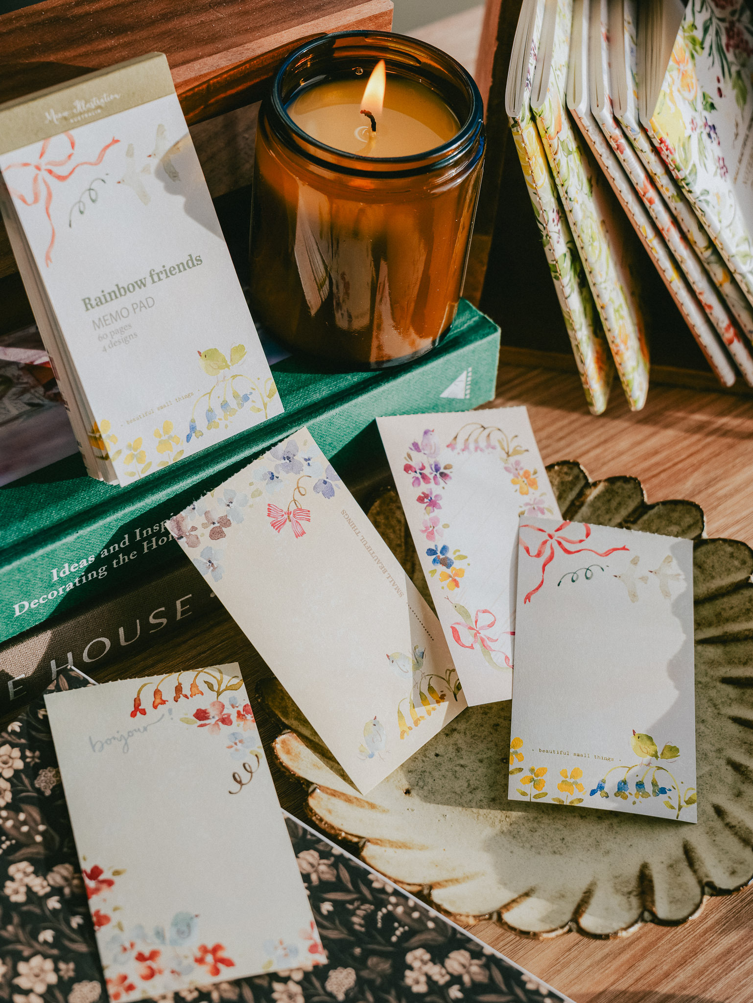 WNB-054-Memo-Pad-Rainbow Friends-Bird-Flower-6
