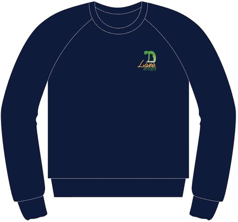 丈青色長袖心輪正面