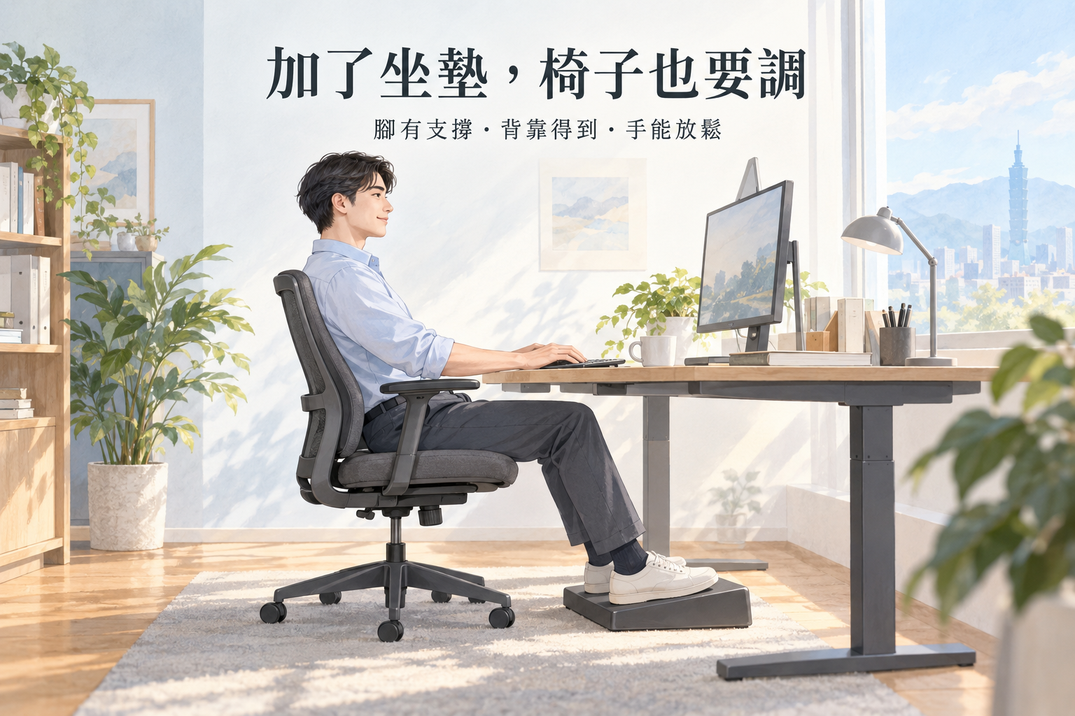 加了坐墊，腳卻踩不到地？辦公椅重新調整的三個檢查點