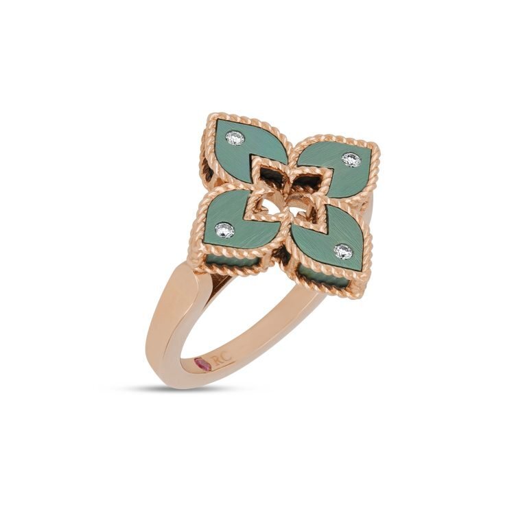 ROBERTO-COIN-VENETIAN-PRINCESS-RING-18K-GREEN-GOLD-AND-ROSE-STYLE-TITANIUM-WITH-DIAMONDS-SMALL-VERSION_ADR777RI3403_SIDE-768x768