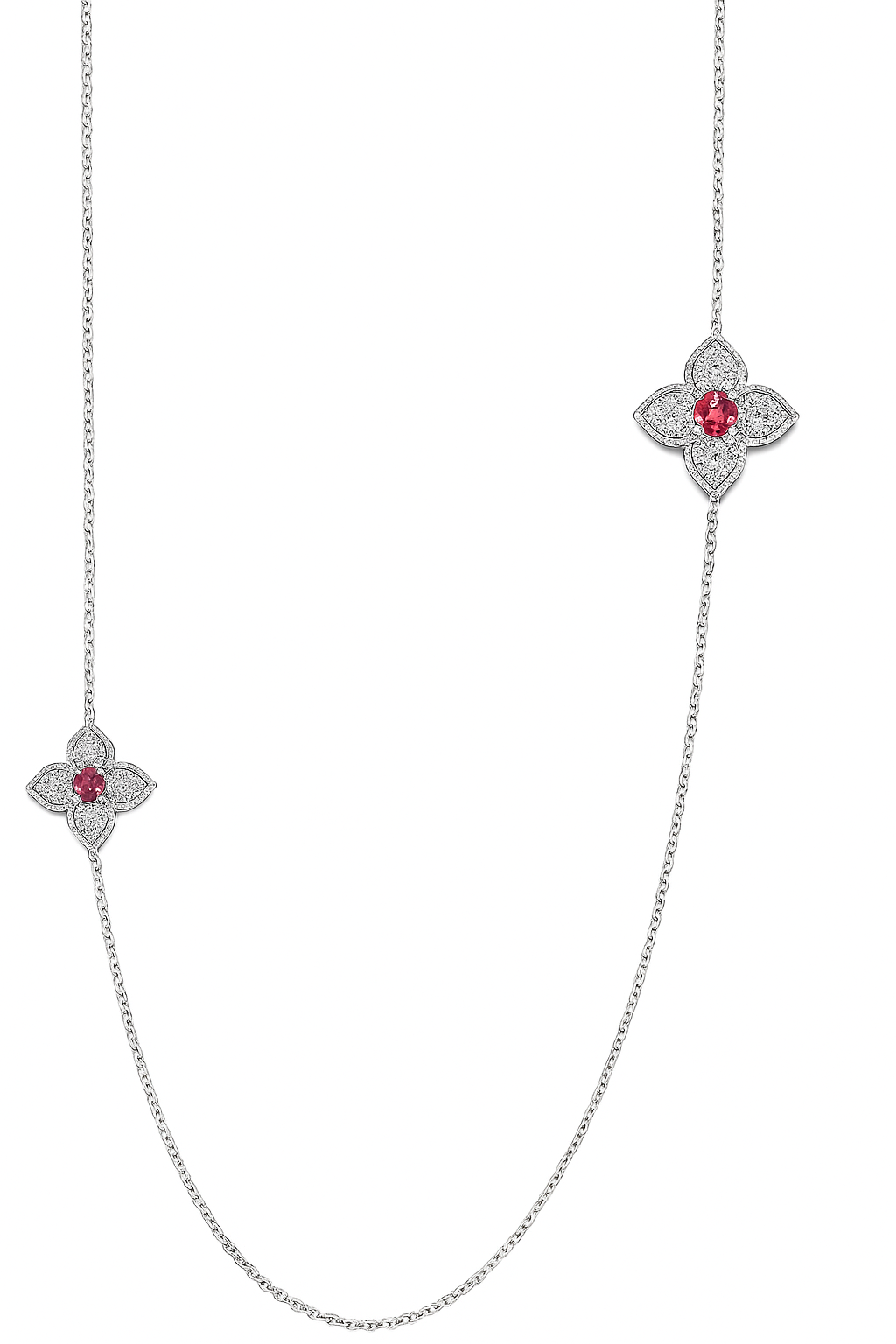 Elegant Silver Necklace with Floral Pendants