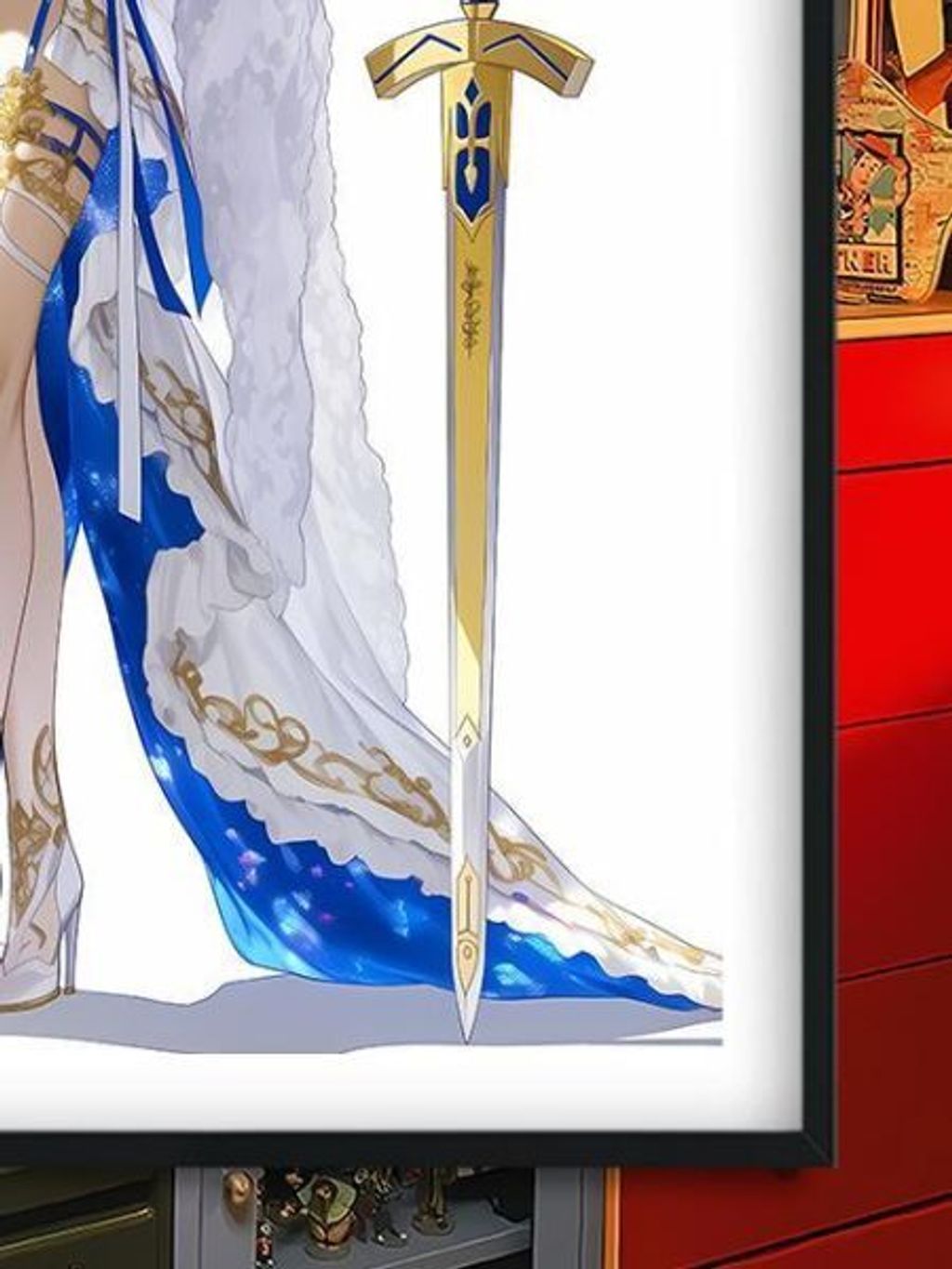 海外代購巴洛克_《白衣saber》阿爾托莉雅·潘德拉貢亞瑟王裝飾畫冰箱貼_4
