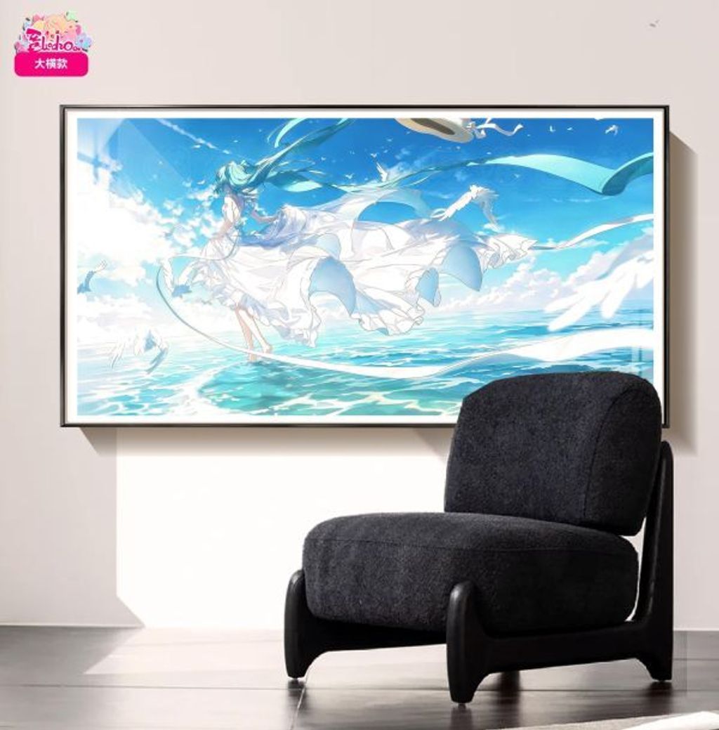 海外代購阿喵畫社_風之海_初音未來-大橫款_新品12k主題超清裝飾畫_滑鼠墊_床_6