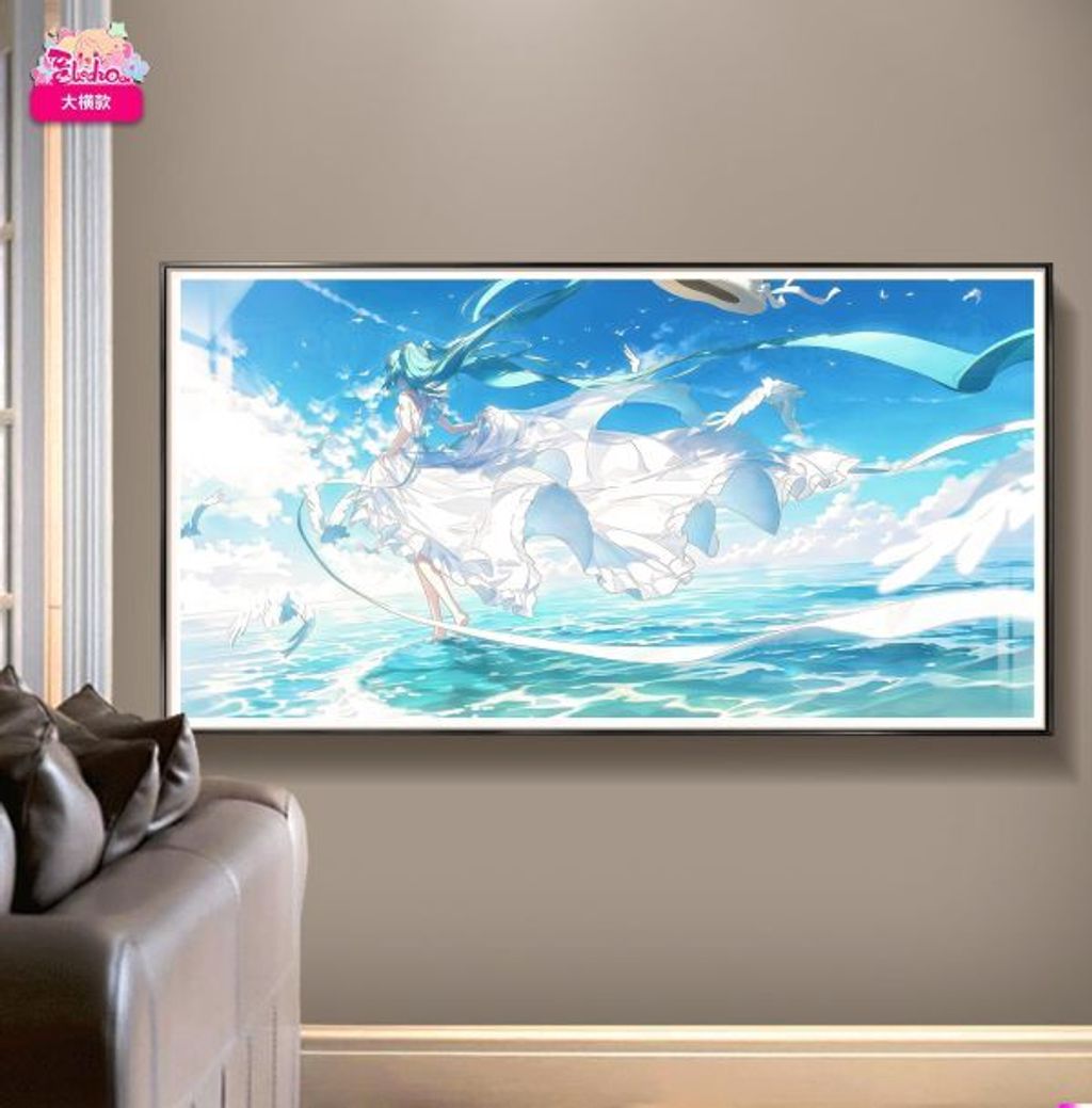 海外代購阿喵畫社_風之海_初音未來-大橫款_新品12k主題超清裝飾畫_滑鼠墊_床_4
