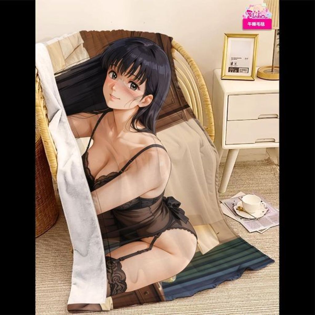 海外代購阿喵畫社_墨紗韻_音無響子_新品12K主題超清主題氛圍週邊_午睡毛毯_冰_4