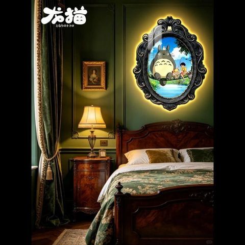 海外代購阿喵畫社_復古龍貓-燈帶畫_異形發光燈帶氛圍裝飾畫_3