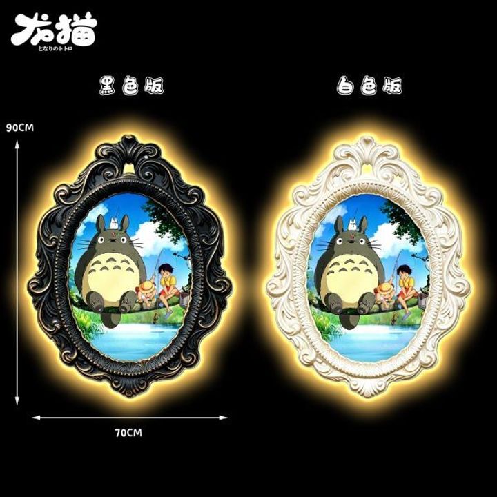 海外代購阿喵畫社_復古龍貓-燈帶畫_異形發光燈帶氛圍裝飾畫_1