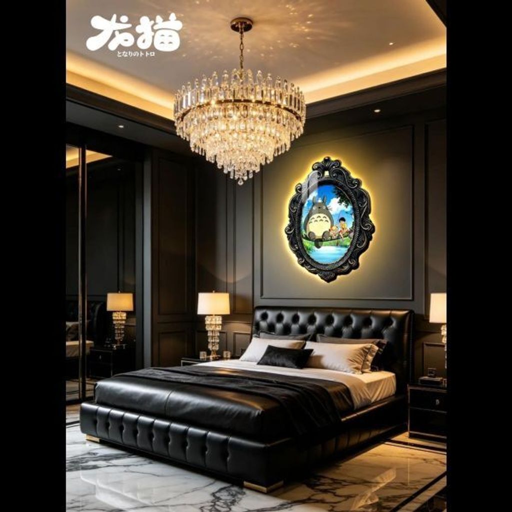 海外代購阿喵畫社_復古龍貓-燈帶畫_異形發光燈帶氛圍裝飾畫_2