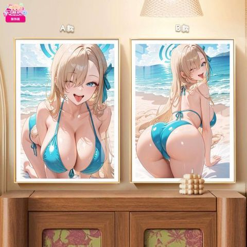 海外代購阿喵畫社_海景風情_一隻瀨明日奈_雙聯12k組合二次元週邊_冰箱貼_透明_1