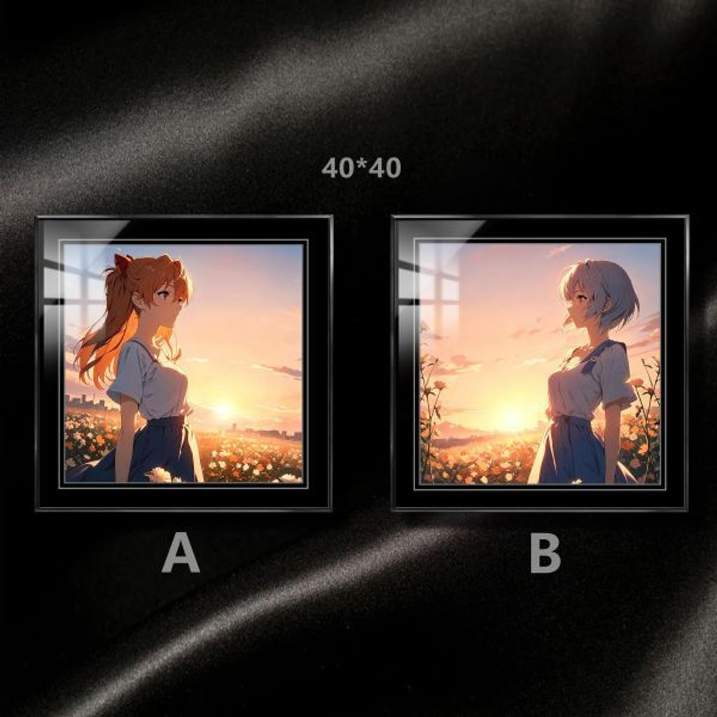 海外代購阿喵畫社_晚霞_綾波麗明日香_EVA8K高清組合裝飾畫_1