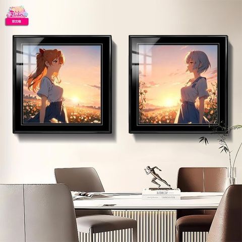海外代購阿喵畫社_晚霞_綾波麗明日香_EVA8K高清組合裝飾畫_2