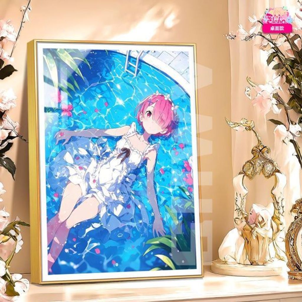海外代購阿喵畫社_水著_拉姆_新品12K主題超清主題氛圍週邊_床頭地墊_冰箱貼_6