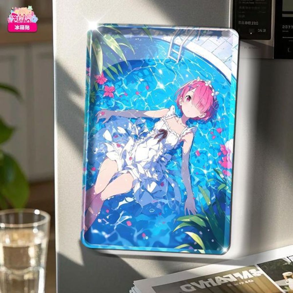 海外代購阿喵畫社_水著_拉姆_新品12K主題超清主題氛圍週邊_床頭地墊_冰箱貼_3