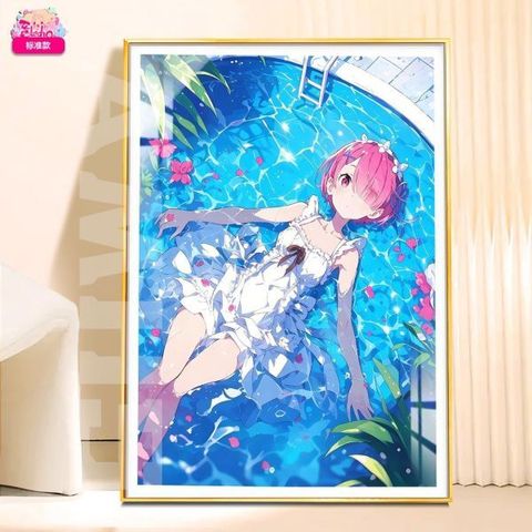 海外代購阿喵畫社_水著_拉姆_新品12K主題超清主題氛圍週邊_床頭地墊_冰箱貼_1