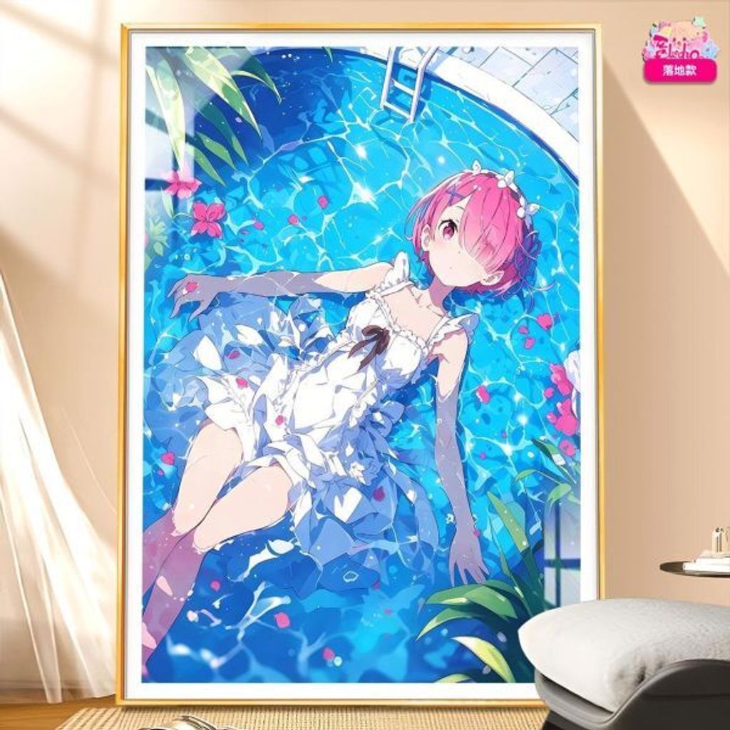 海外代購阿喵畫社_水著_拉姆_新品12K主題超清主題氛圍週邊_床頭地墊_冰箱貼_4