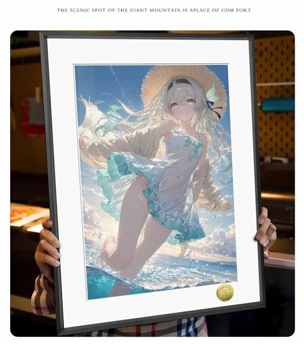 海外代購皇呱_《薄荷海風流螢》崩壞：星穹鐵道裝飾畫_午睡毯_地毯_5
