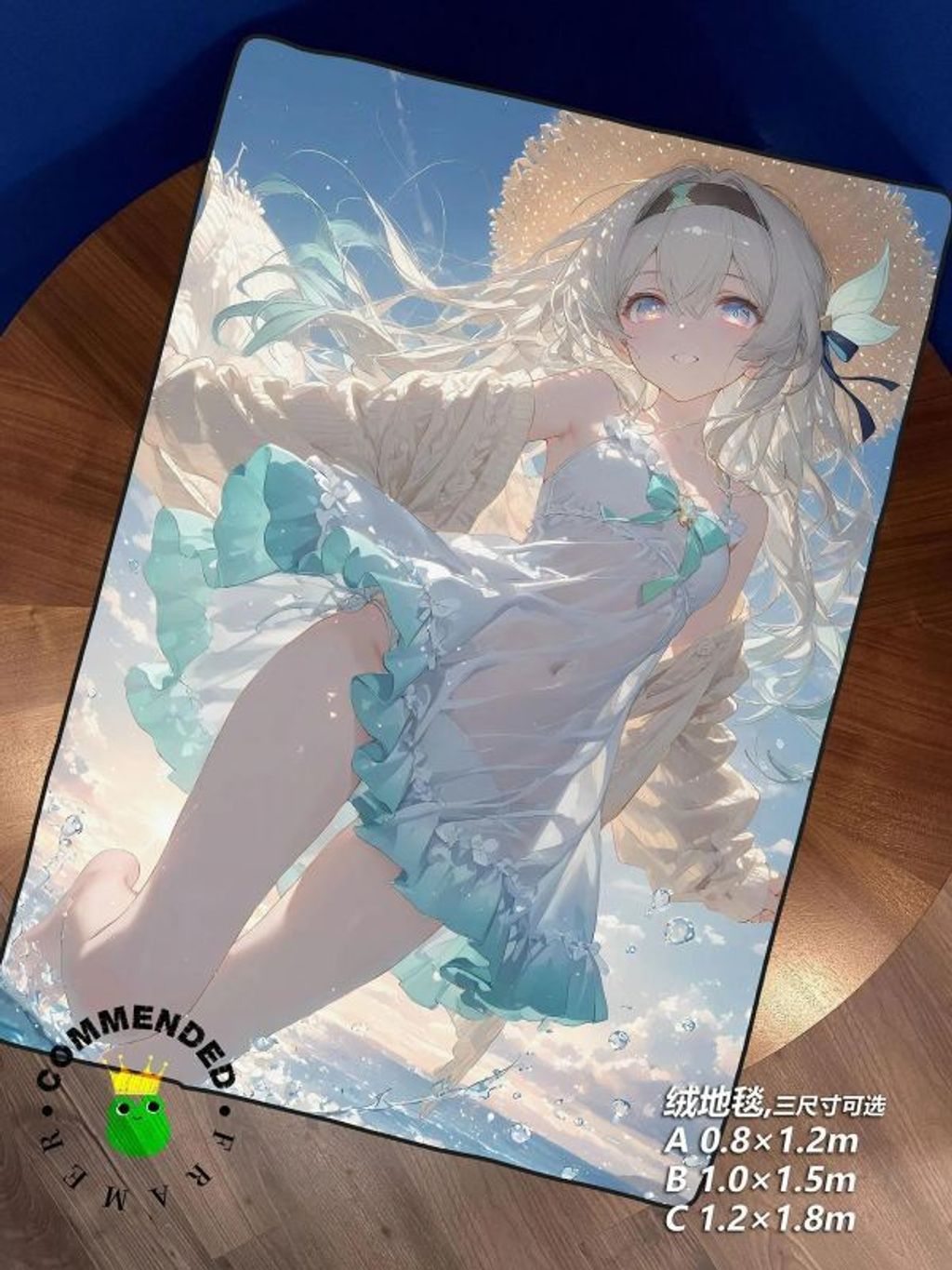 海外代購皇呱_《薄荷海風流螢》崩壞：星穹鐵道裝飾畫_午睡毯_地毯_3
