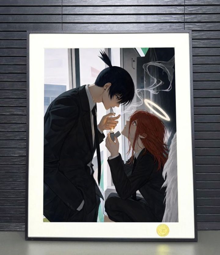 海外代購H2_《早川秋天使惡魔》電鋸人鏈鋸人安吉爾瑪奇瑪動漫裝飾畫_2