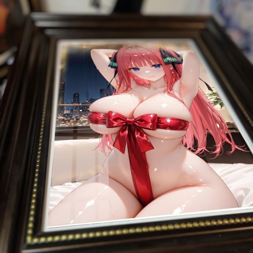 海外代購阿喵畫社_紅絲帶_中野二乃-五等分新娘復古框_紀念牆壁桌面款_午睡毛毯__4