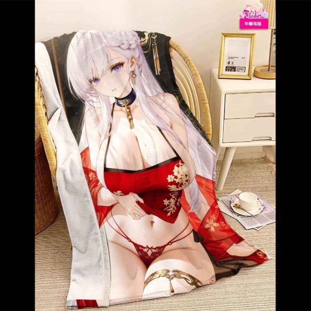 海外代購阿喵畫社_中式旗袍_貝爾法斯特-碧藍航線_新品12K超清主題裝飾週邊_床_6