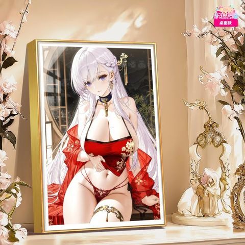 海外代購阿喵畫社_中式旗袍_貝爾法斯特-碧藍航線_新品12K超清主題裝飾週邊_床_2