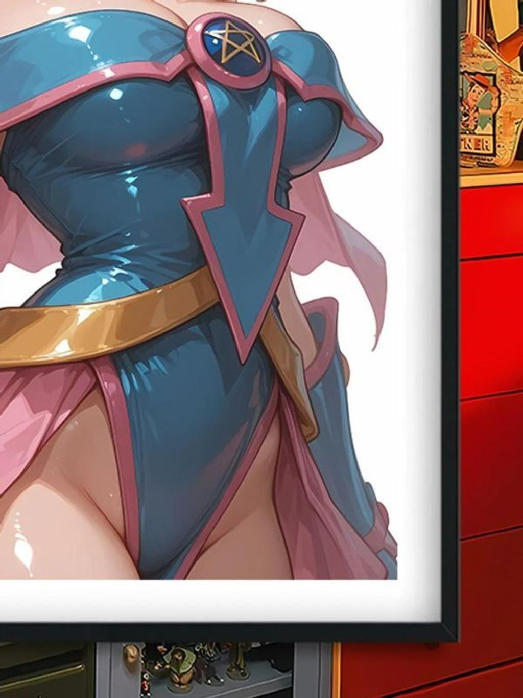 海外代購巴洛克《魔術女孩》遊戲王黑魔導女孩裝飾畫冰箱貼_4