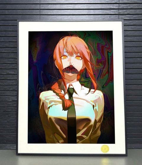 海外代購H2工作室_《支配惡魔》電鋸人瑪奇瑪裝飾畫_2