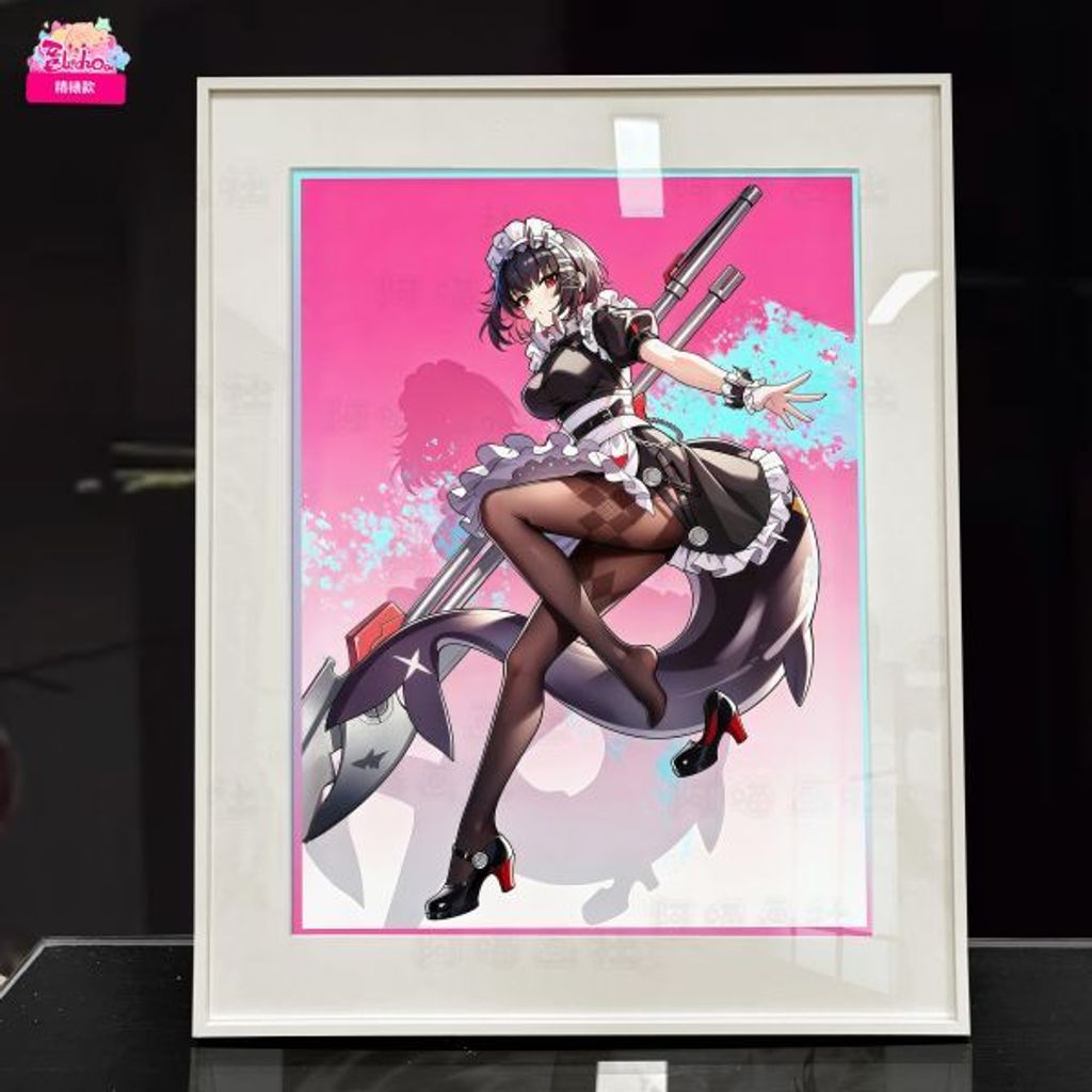 海外代購阿喵畫社_玫粉_艾蓮・喬鯊魚妹_展館級12k收藏超清精裱畫_床頭地墊_1