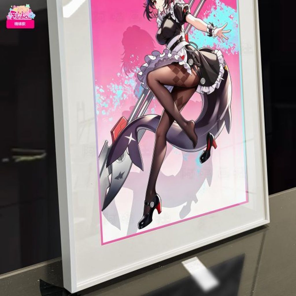 海外代購阿喵畫社_玫粉_艾蓮・喬鯊魚妹_展館級12k收藏超清精裱畫_床頭地墊_3