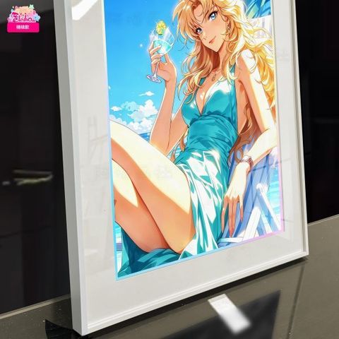 海外代購阿喵畫社_夏日風情_貝爾摩德_展館級12k收藏超清精裱畫_床頭地墊_2