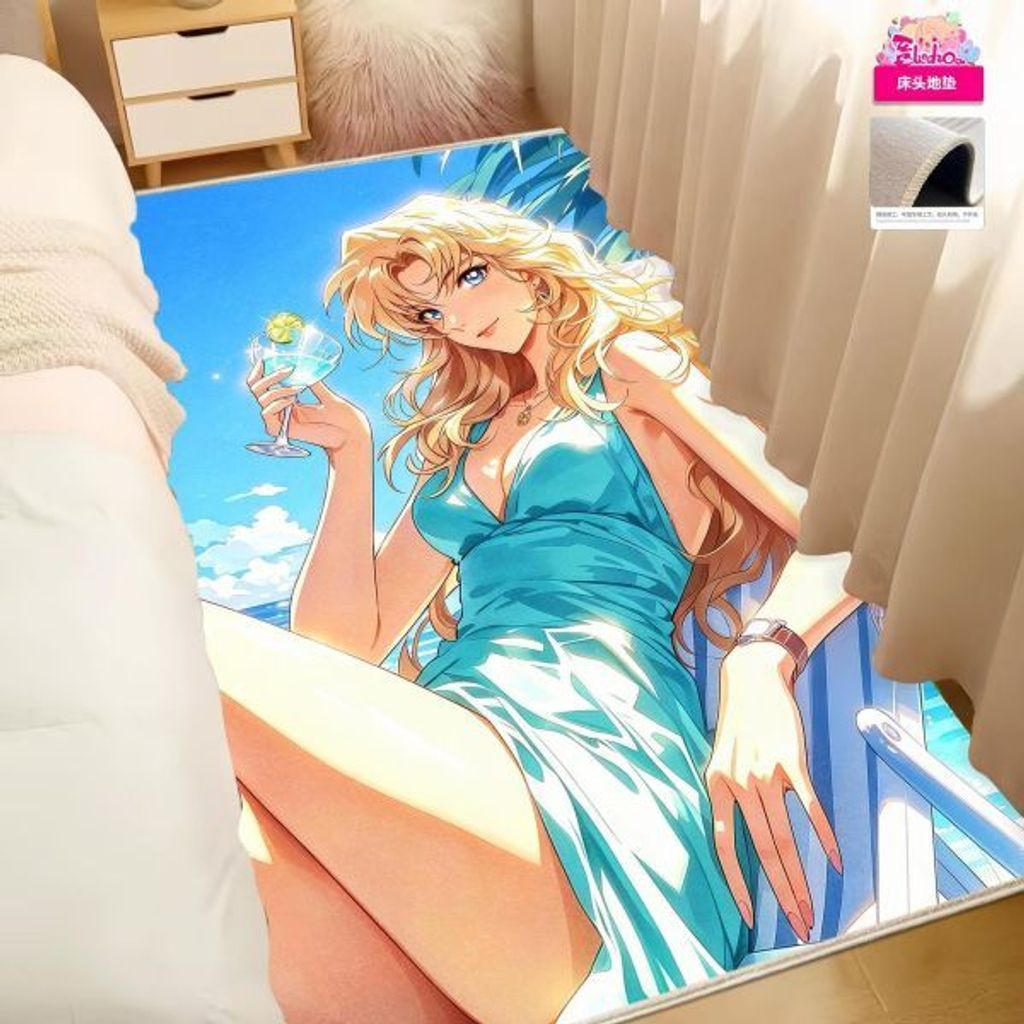 海外代購阿喵畫社_夏日風情_貝爾摩德_展館級12k收藏超清精裱畫_床頭地墊_3