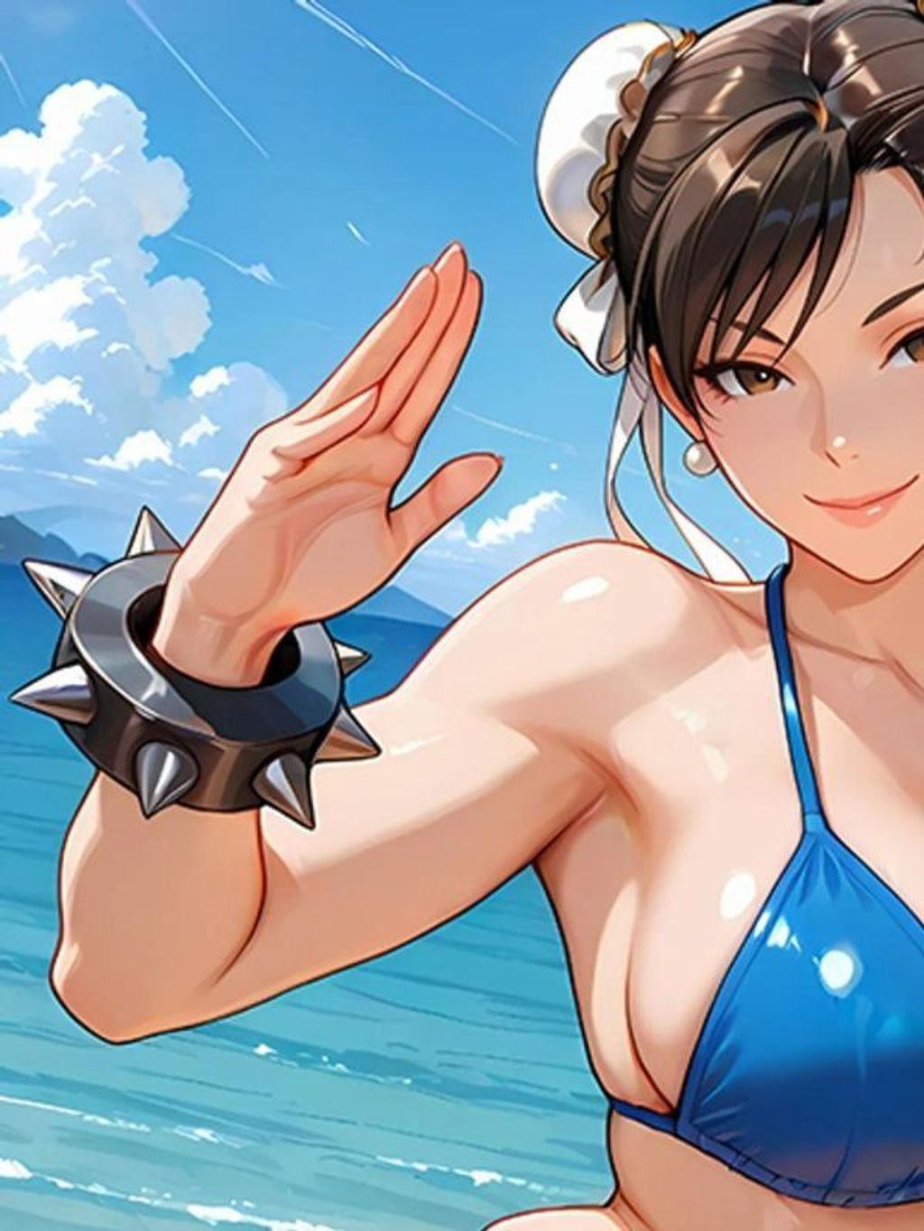 海外代購巴洛克《海灘春麗》街頭霸王裝飾畫冰箱貼_3
