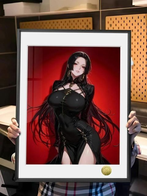 海外代購皇呱_《紅宴女帝》_海賊王波雅漢庫克紅宴女帝同人周邊裝飾畫_午睡毯_地毯_1