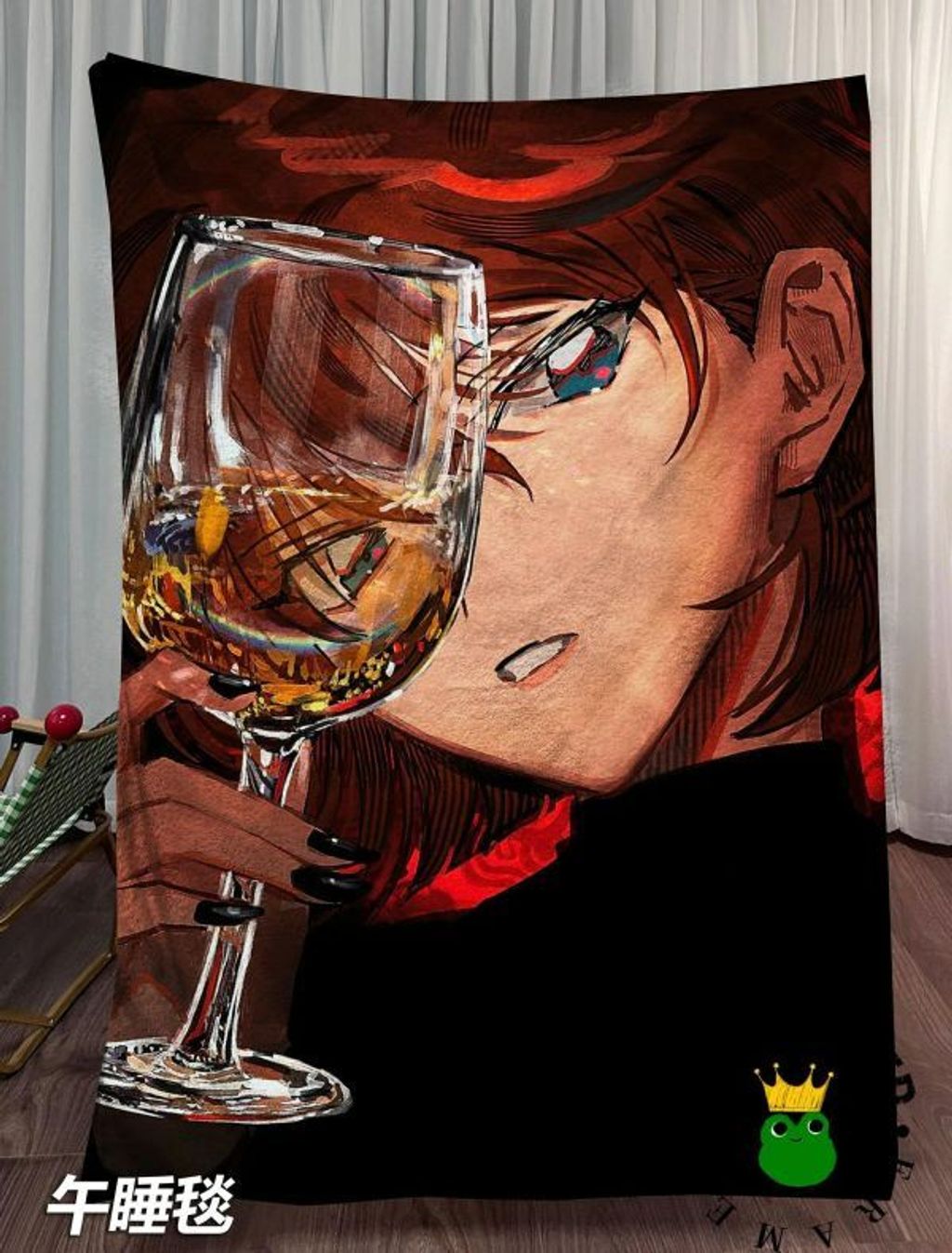 海外代購皇呱_《秘密與酒杯》_名偵探柯南灰原哀秘密與酒杯同人周邊裝飾畫_午睡毯__3