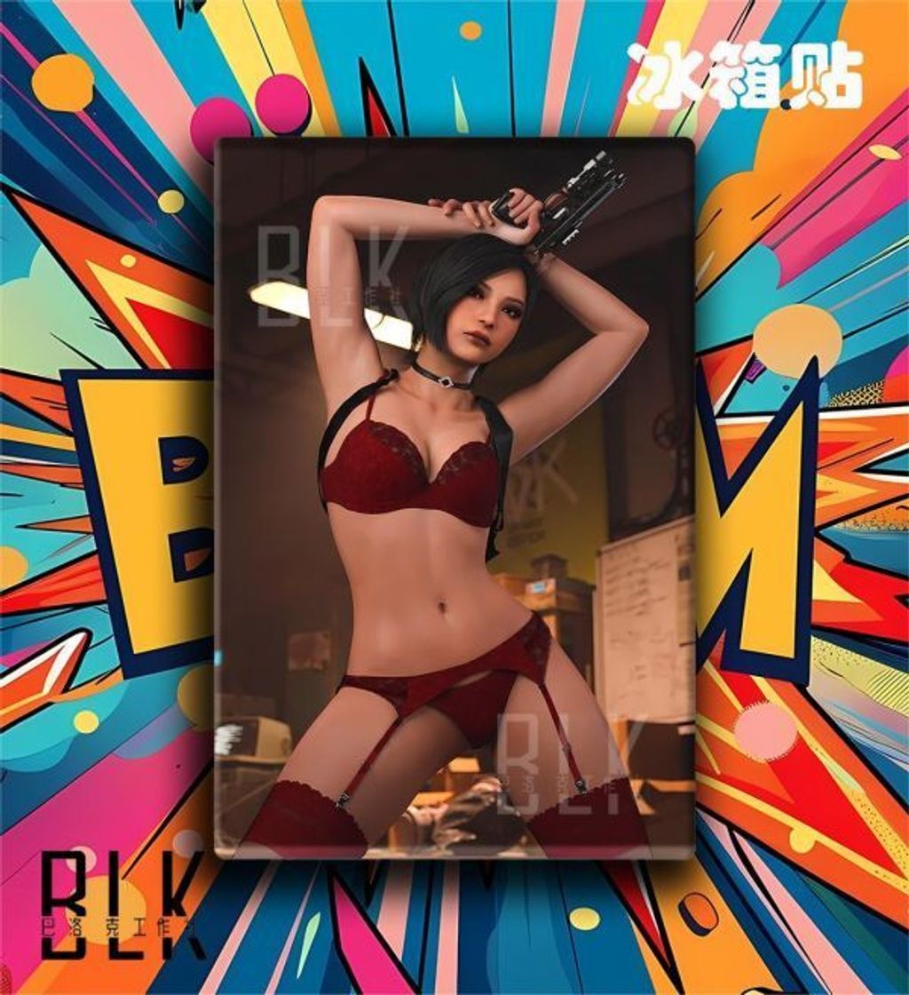 海外代購巴洛克_《內衣艾達王》Ada_Wong生化危機9里昂吉爾遊戲動漫裝飾冰箱_3