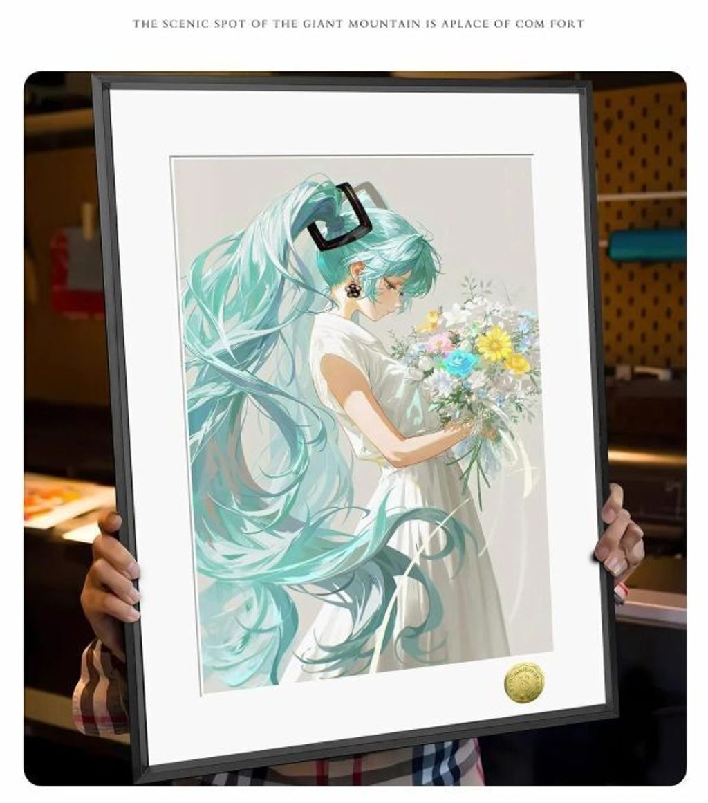 海外代購皇呱_《初音夏之花束》初音未來裝飾畫_午睡毯_地毯_4