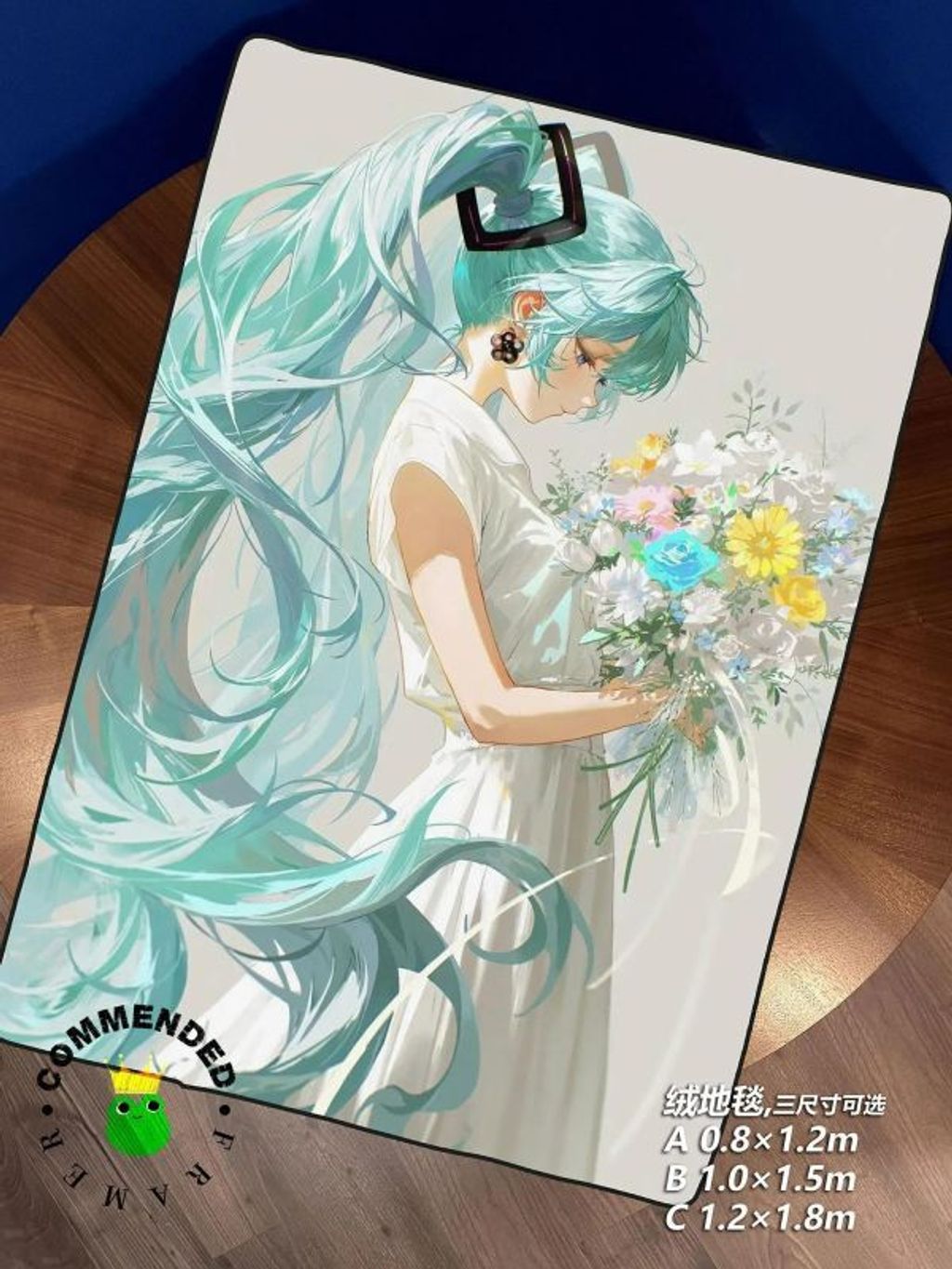 海外代購皇呱_《初音夏之花束》初音未來裝飾畫_午睡毯_地毯_5
