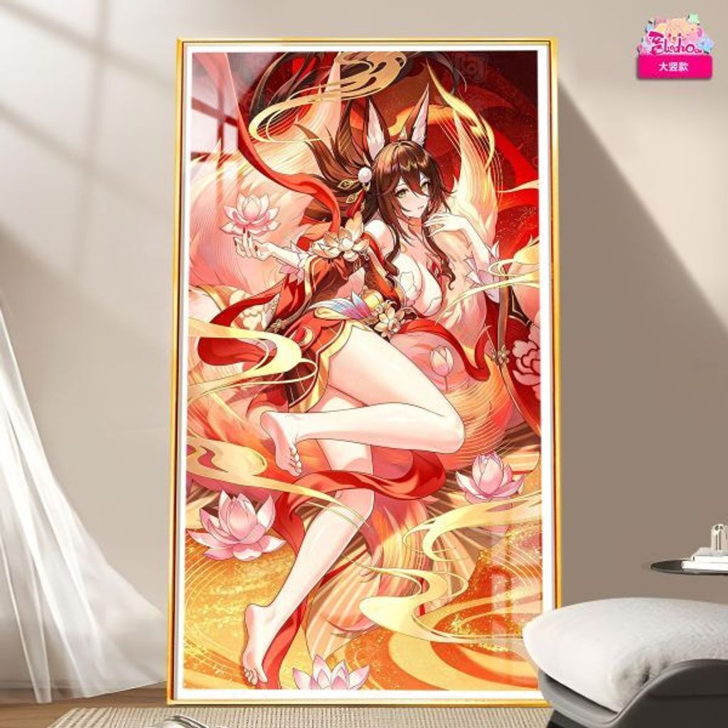 海外代購阿喵畫社_蓮花古韻_停雲_新品12K主題超清裝飾畫_地墊_冰箱貼_1