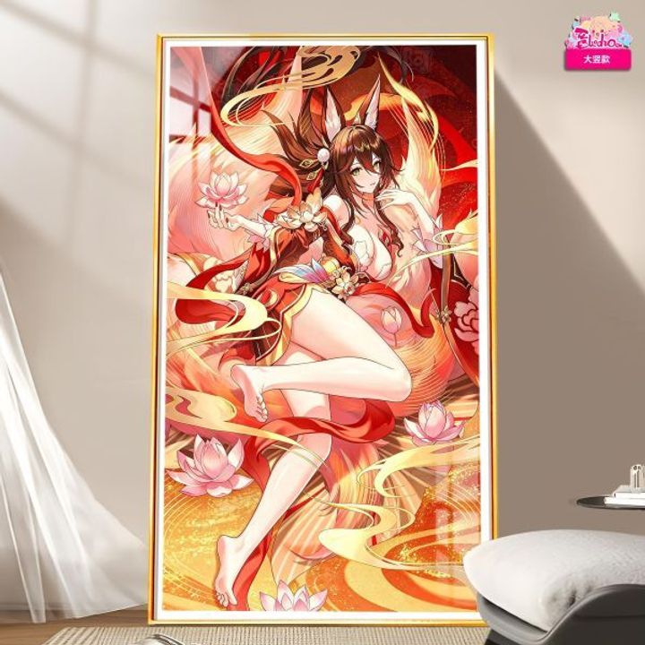 海外代購阿喵畫社_蓮花古韻_停雲_新品12K主題超清裝飾畫_地墊_冰箱貼_1