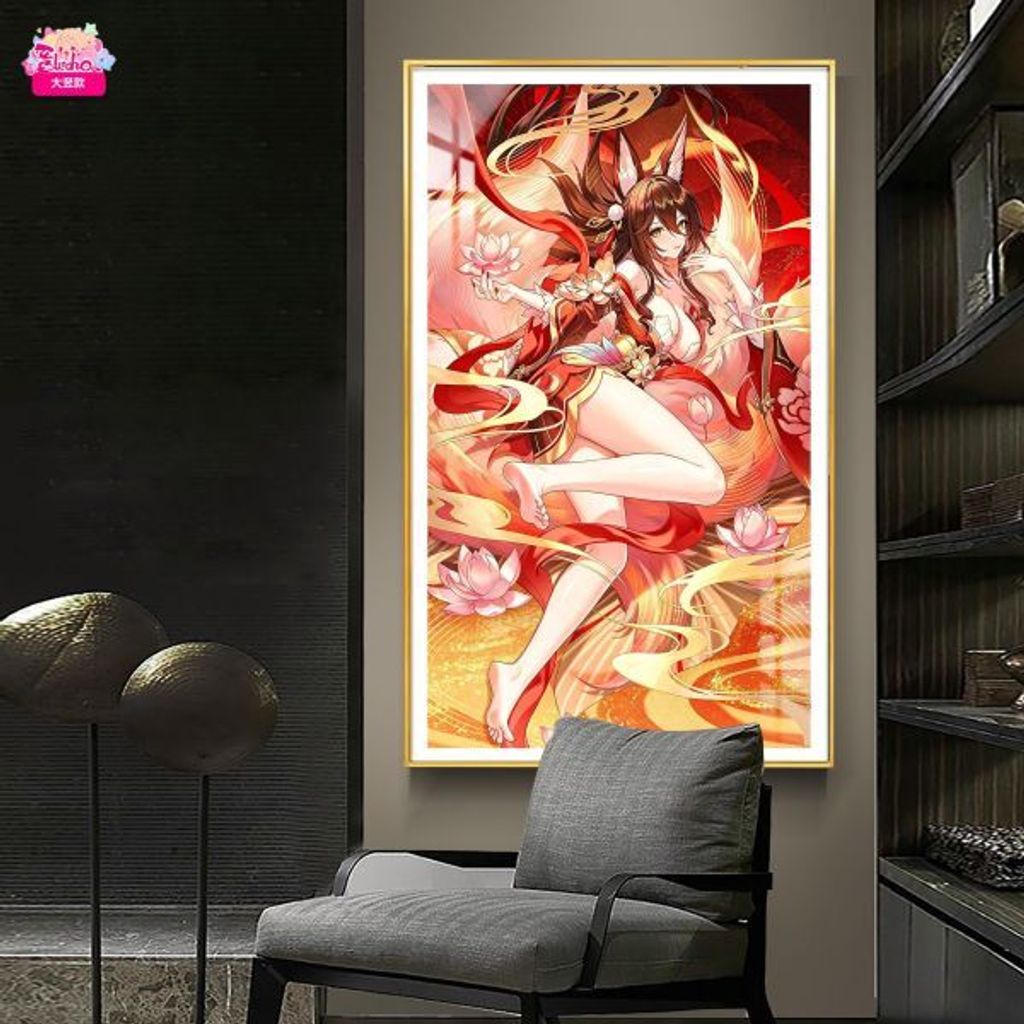 海外代購阿喵畫社_蓮花古韻_停雲_新品12K主題超清裝飾畫_地墊_冰箱貼_4