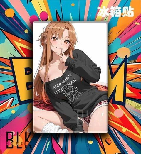 海外代購巴洛克_《亞絲娜日常》刀劍神域結城明日奈桐谷和人動漫裝飾畫冰箱貼_2