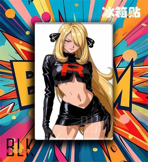海外代購巴洛克_《火箭隊竹蘭》噴火龍八大師神奇寶貝小智皮卡丘動畫裝飾畫冰箱貼_5