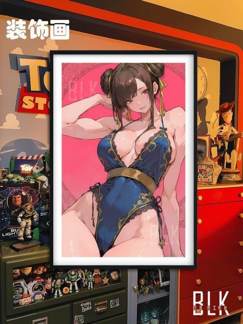 海外代購巴洛克_《蕾絲春麗》街頭霸王不知火舞嘉米遊戲卡普空動漫裝飾畫冰箱貼_1