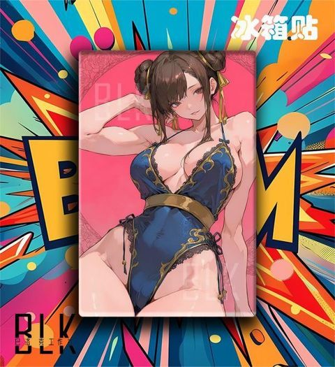 海外代購巴洛克_《蕾絲春麗》街頭霸王不知火舞嘉米遊戲卡普空動漫裝飾畫冰箱貼_5