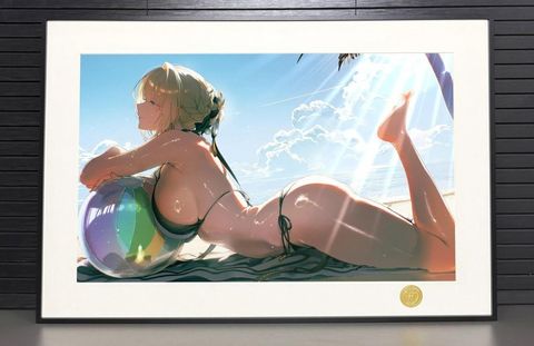 海外代購H2工作室《沙灘伊芙琳》絕區零Evelyn裝飾畫_2